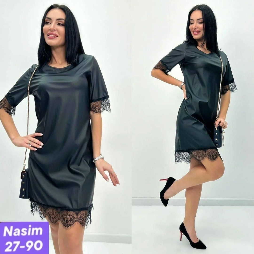 платье женское,платье женское выполнено под экокожу,платье женское туника,платье женское черное,платье эко кожа