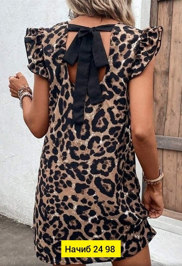 мини-платье с леопардовым принтом коричневый,женское платье с леопардовым принтом,платье мини с леопардовым принтом,платье с леопардовым принтом,платье леопард