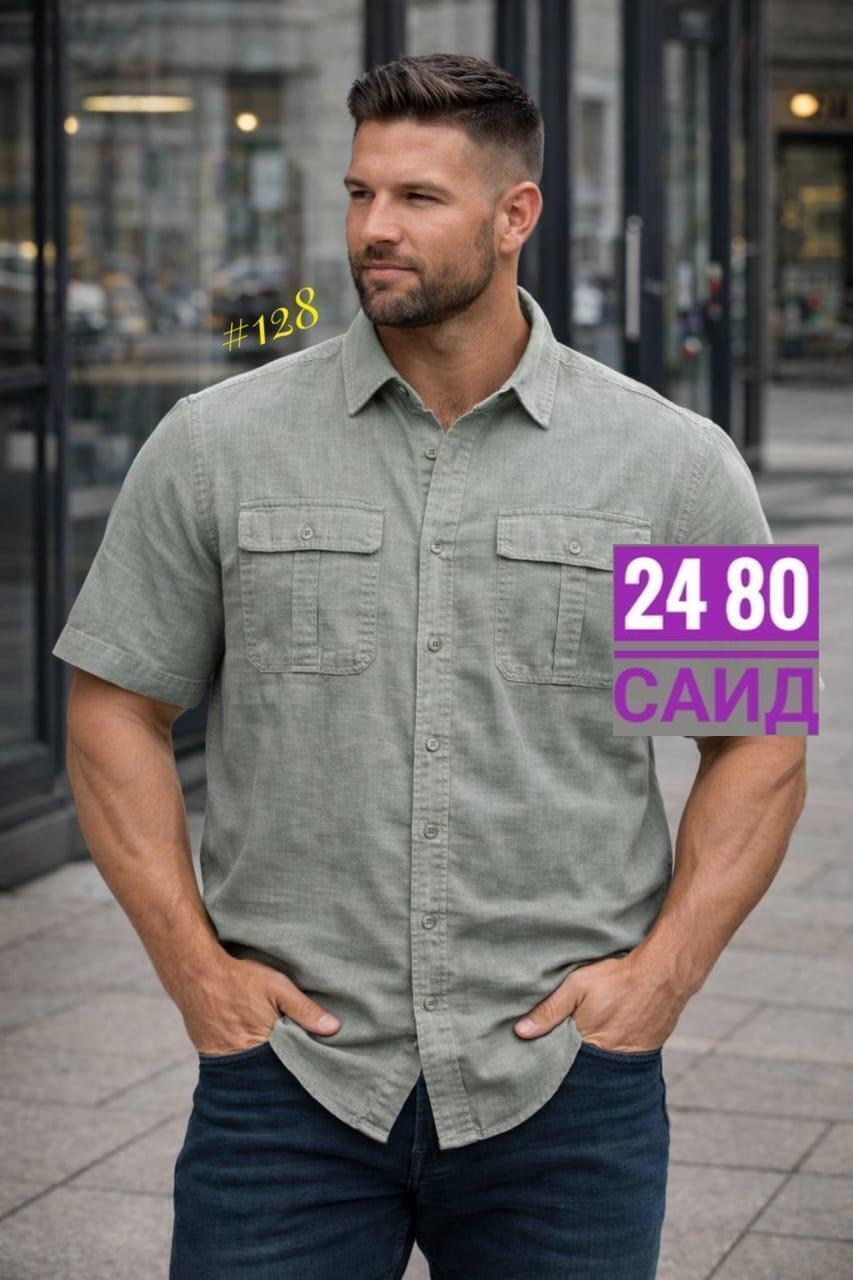 рубашка льняная с коротким рукавом,повседневная рубашка,мужская джинсовая рубашка,рубашка джинса,рубашка мужская с короткими рукавами