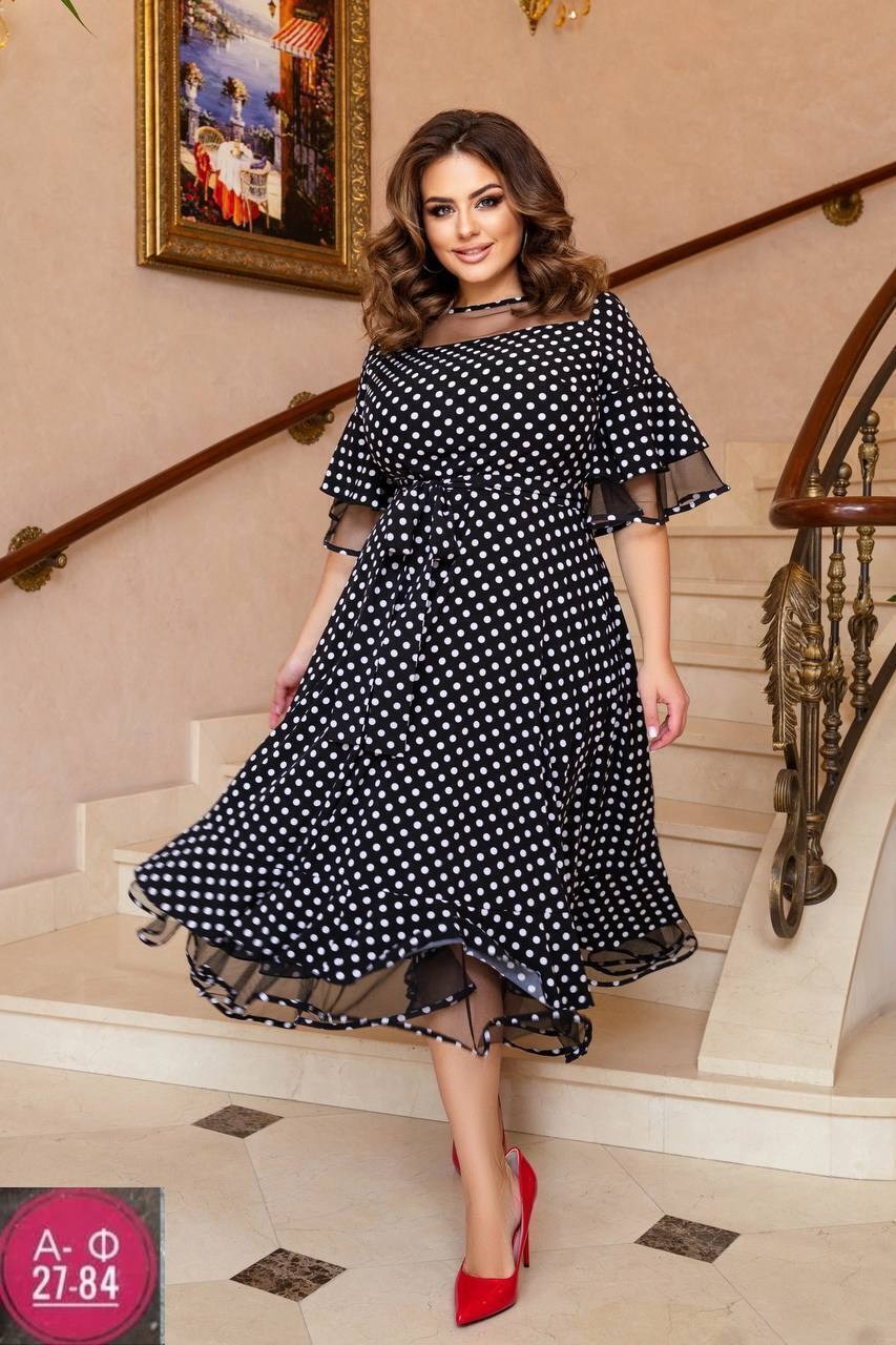 платья в горошек,платье в горошек 2026,платье в горошек женское,платье нарядное,платье шифоновое в горошек