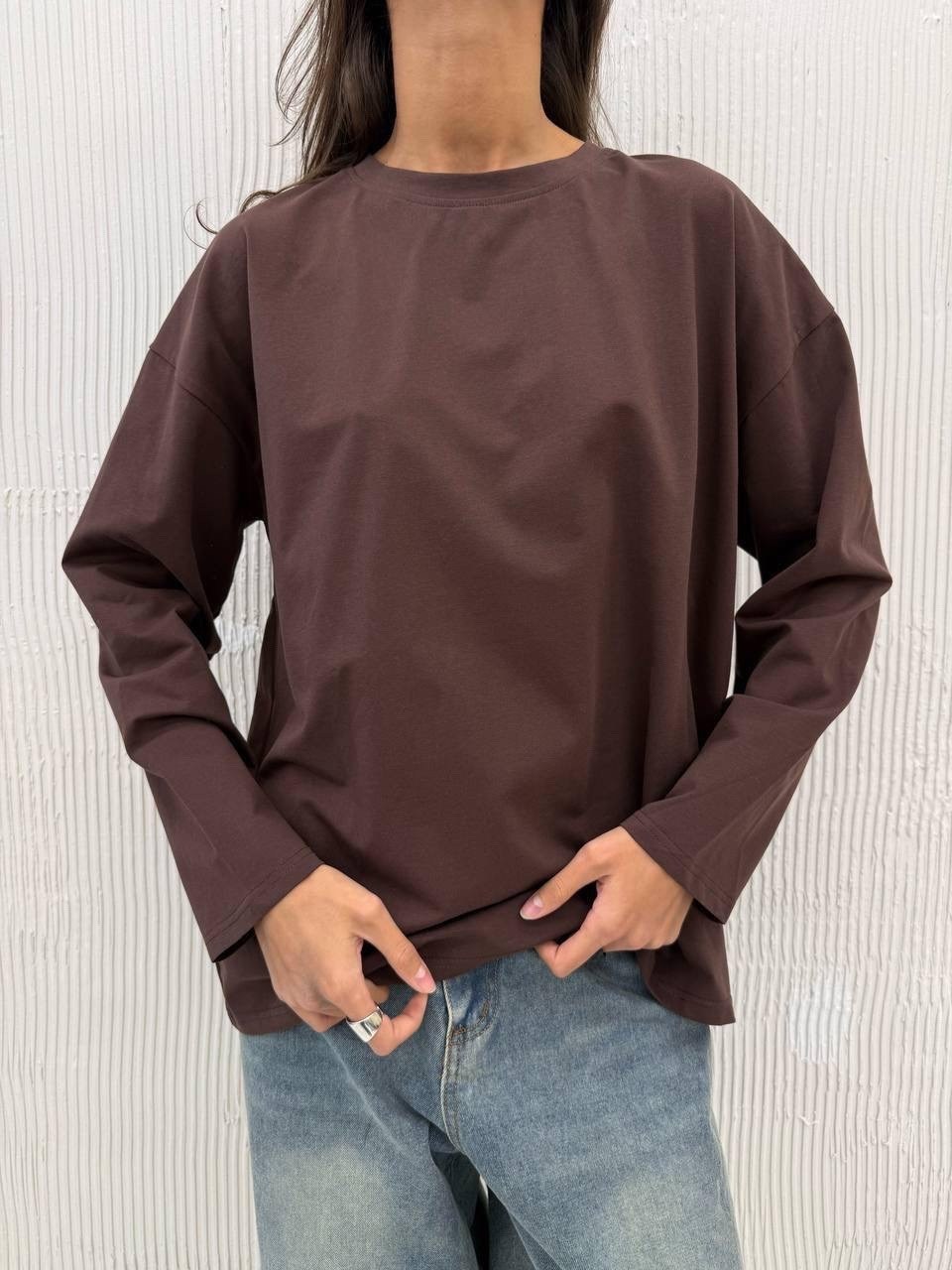 лонгслив оверсайз хлопок change! цвет коричневый,лонгслив женский оверсайз с длинными рукавами,лонгслив женский оверсайз,лонгслив оверсайз,лонгслив оверсайз хлопок