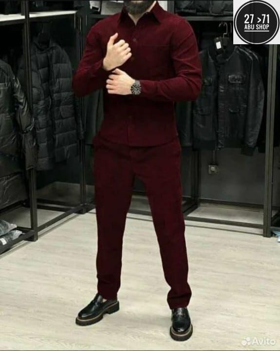 костюм двойка для мужчин вельвет,классический вельветовый костюм свободного,костюм вельветовый с рубашкой и брюками zakiya shop,костюм мужской вельветовый