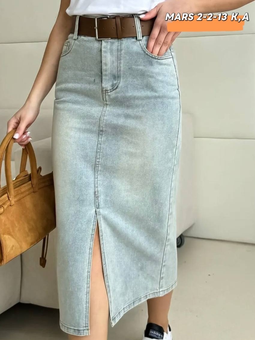 юбка джинсовая женская,джинсовая юбка миди,джинсовая юбка,джинсовая юбка-миди с разрезом,юбка джинс