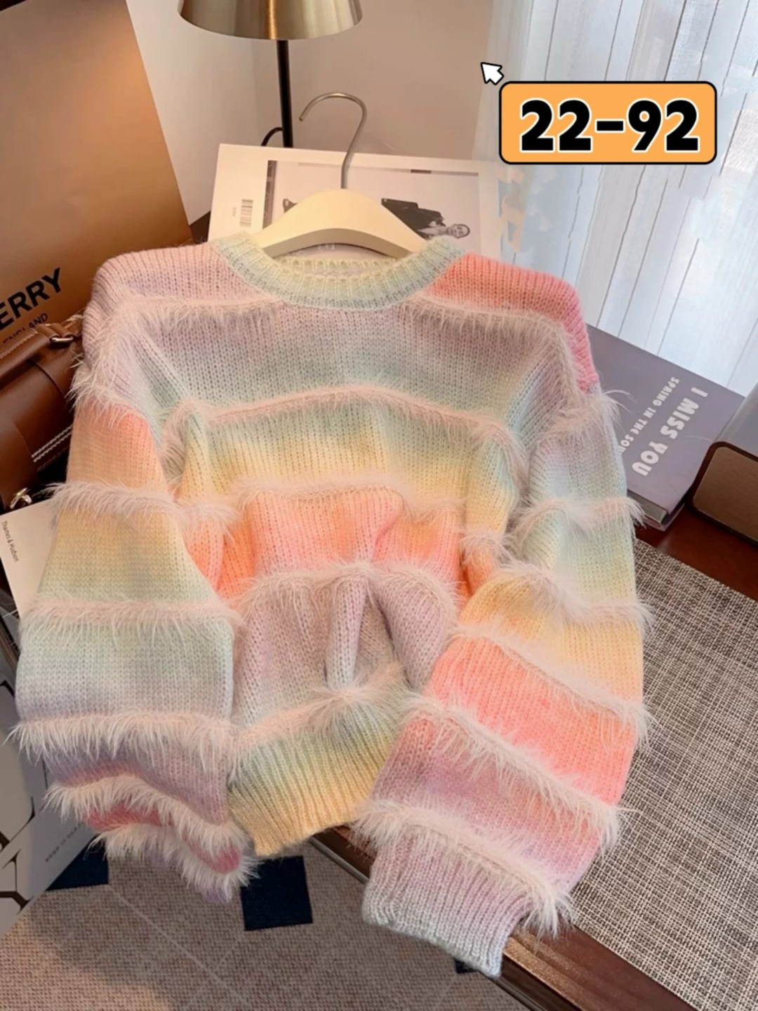 вязаный свитер,свитер,свитер градиент,радужный свитер,женский радужный пуловер из мохера