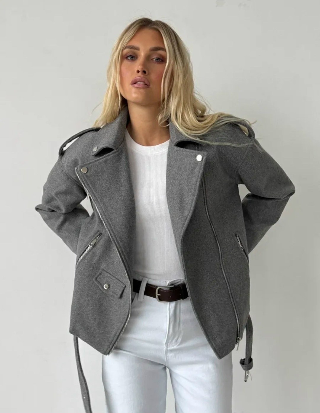 куртка из пальтовой ткани серая,куртка косуха женская,пальто косуха,куртка из пальтовой ткани,косуха шерстяная куртка из пальтовой ткани оверсайз look design