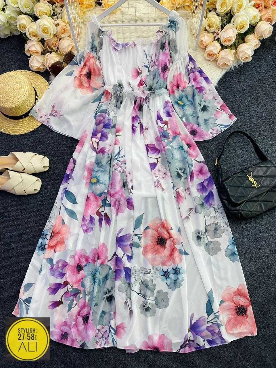 летние платья из шифона,платье женское шифоновое,женские платья летние,шифоновое платье,шифоновое платье с цветочным принтом