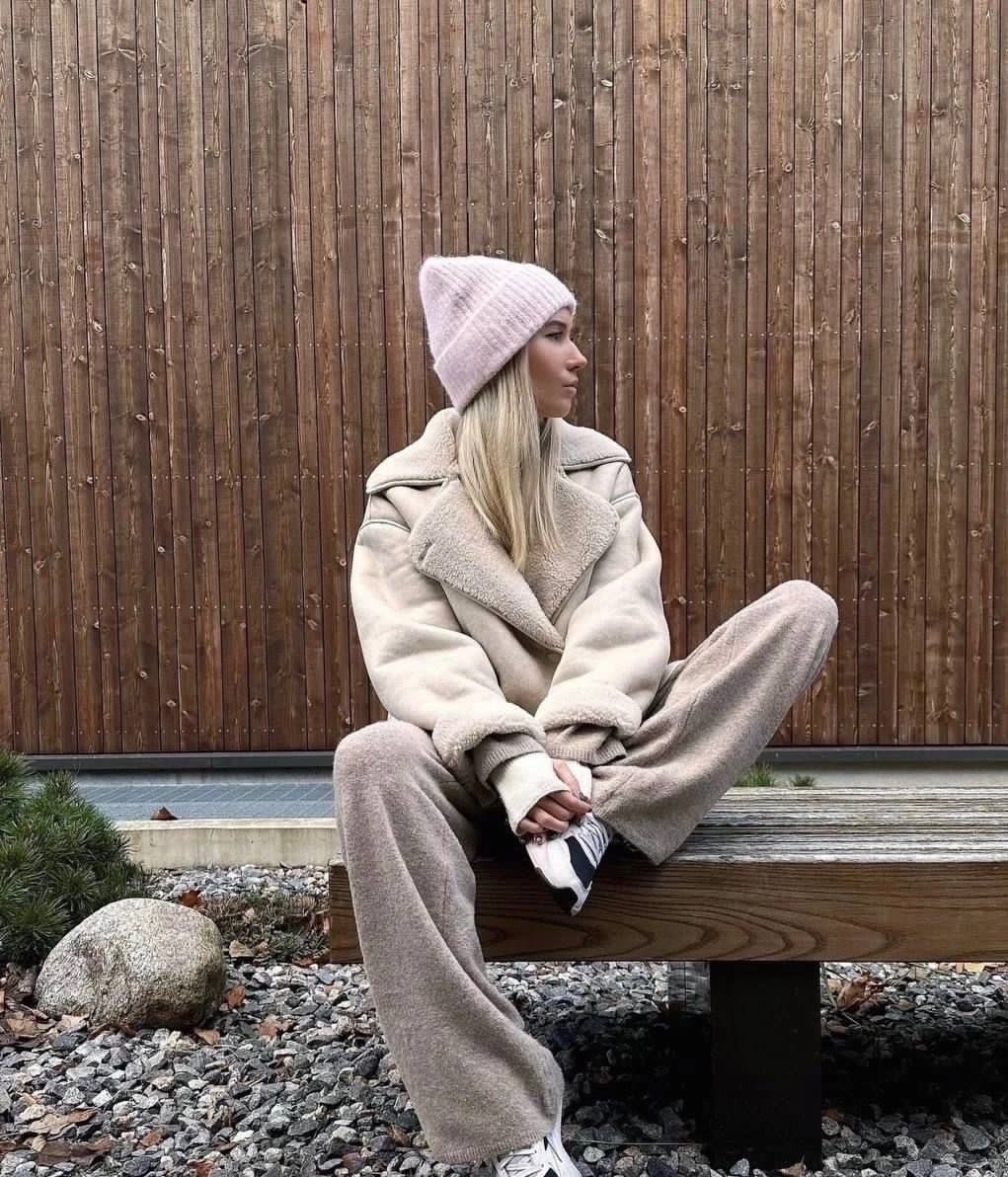 дубленка женская,теплое пальто,повседневная куртка,мода стиль