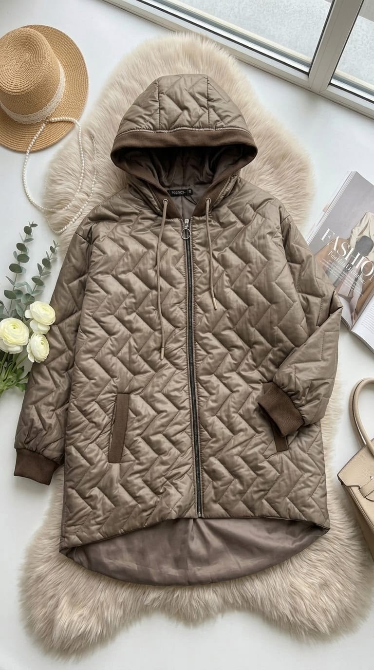 куртка удлиненная стеганная с капюшоном,демисезонная куртка,куртка теплая,демисезонная куртка женская,куртка