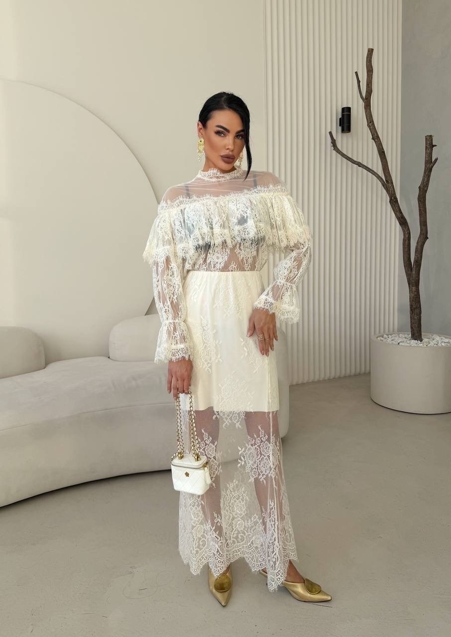 платье сетка,платье,вечернее платье,юбка с кружевами,двойное платье из кружевного полотна