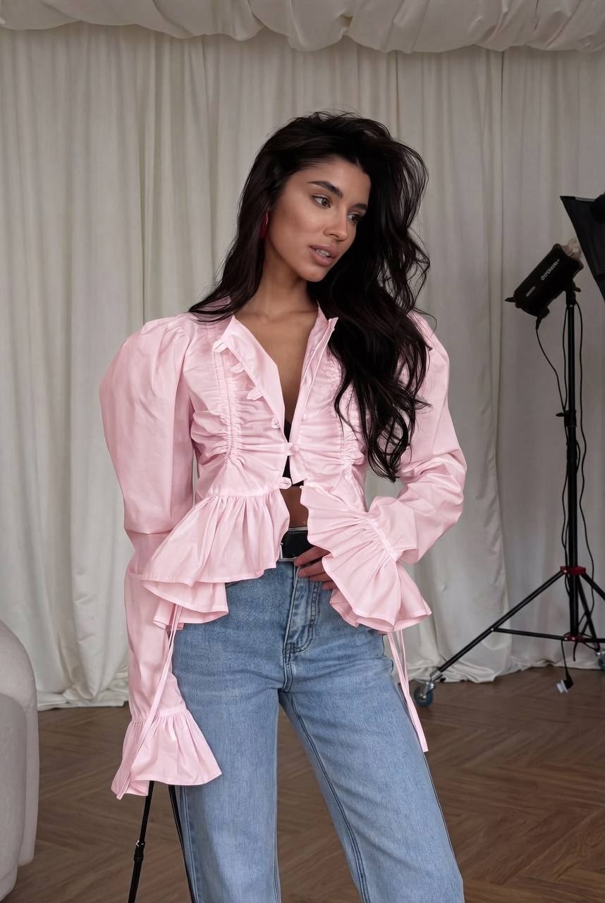 блузка с оборками,блузка,женская блузка,блуза,стиль одежды