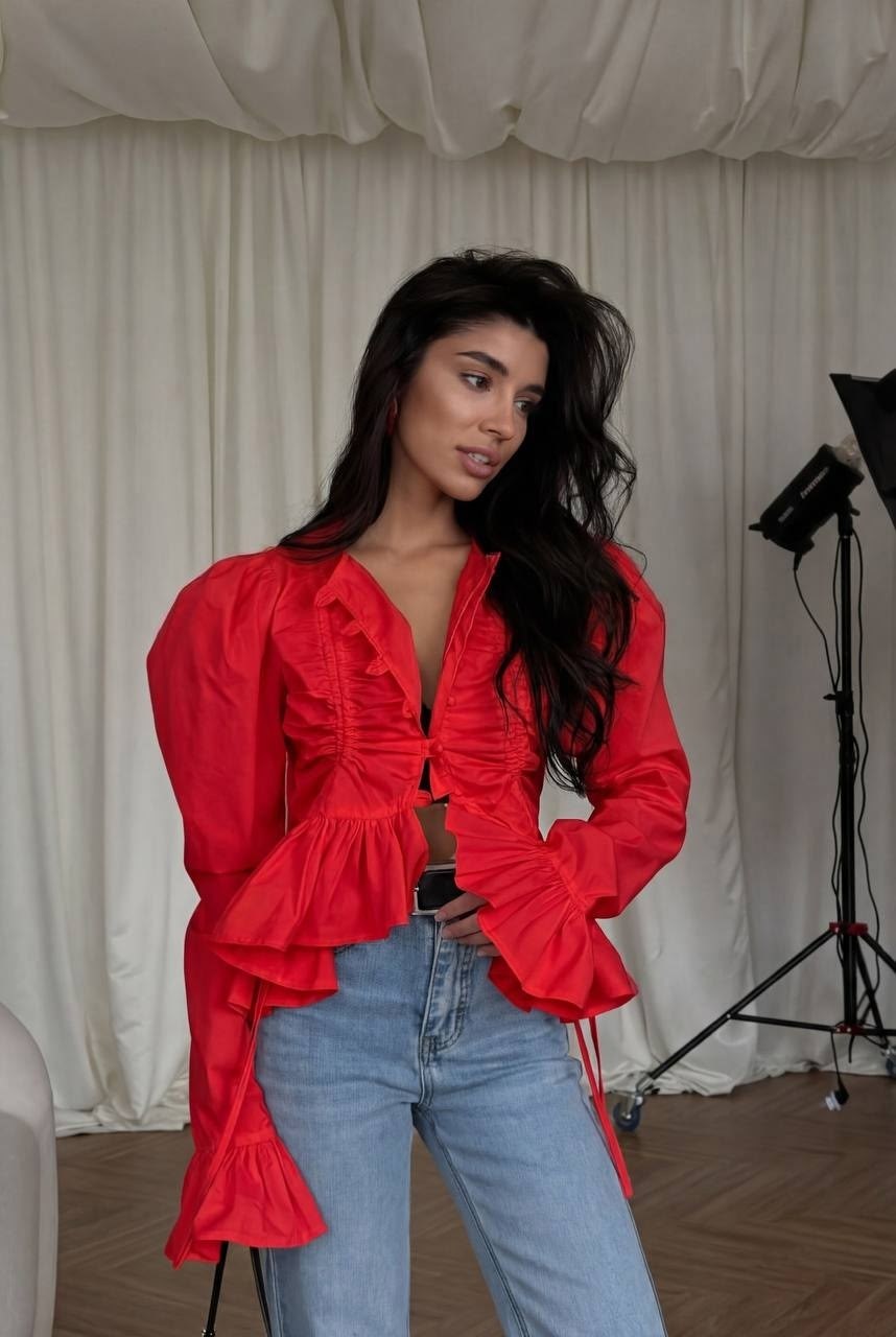 блузка с оборками,блузка,женская блузка,блуза,стиль одежды