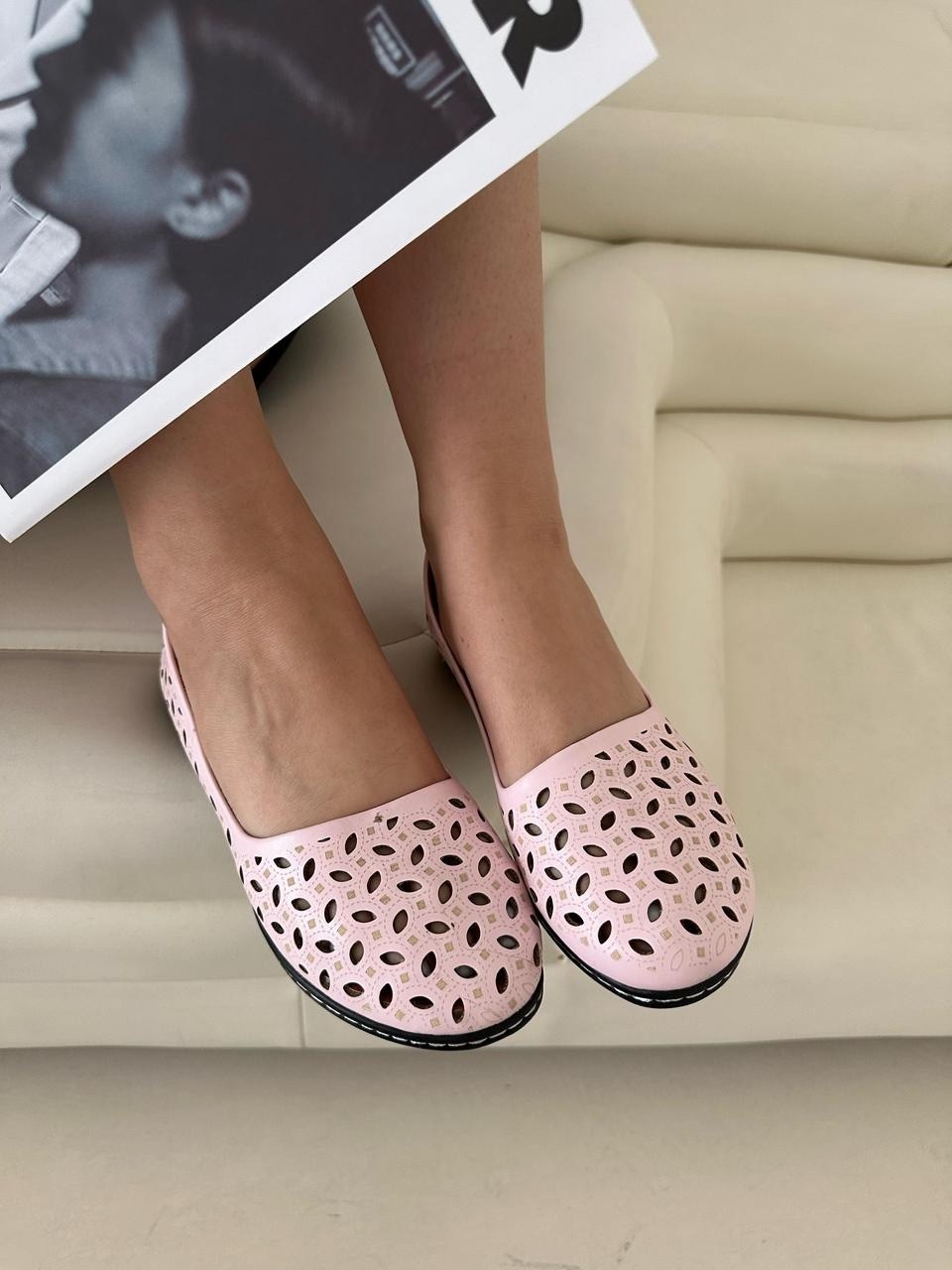 ,балетки женские,балетки с перфорацией из терволина, женская,туфли женские