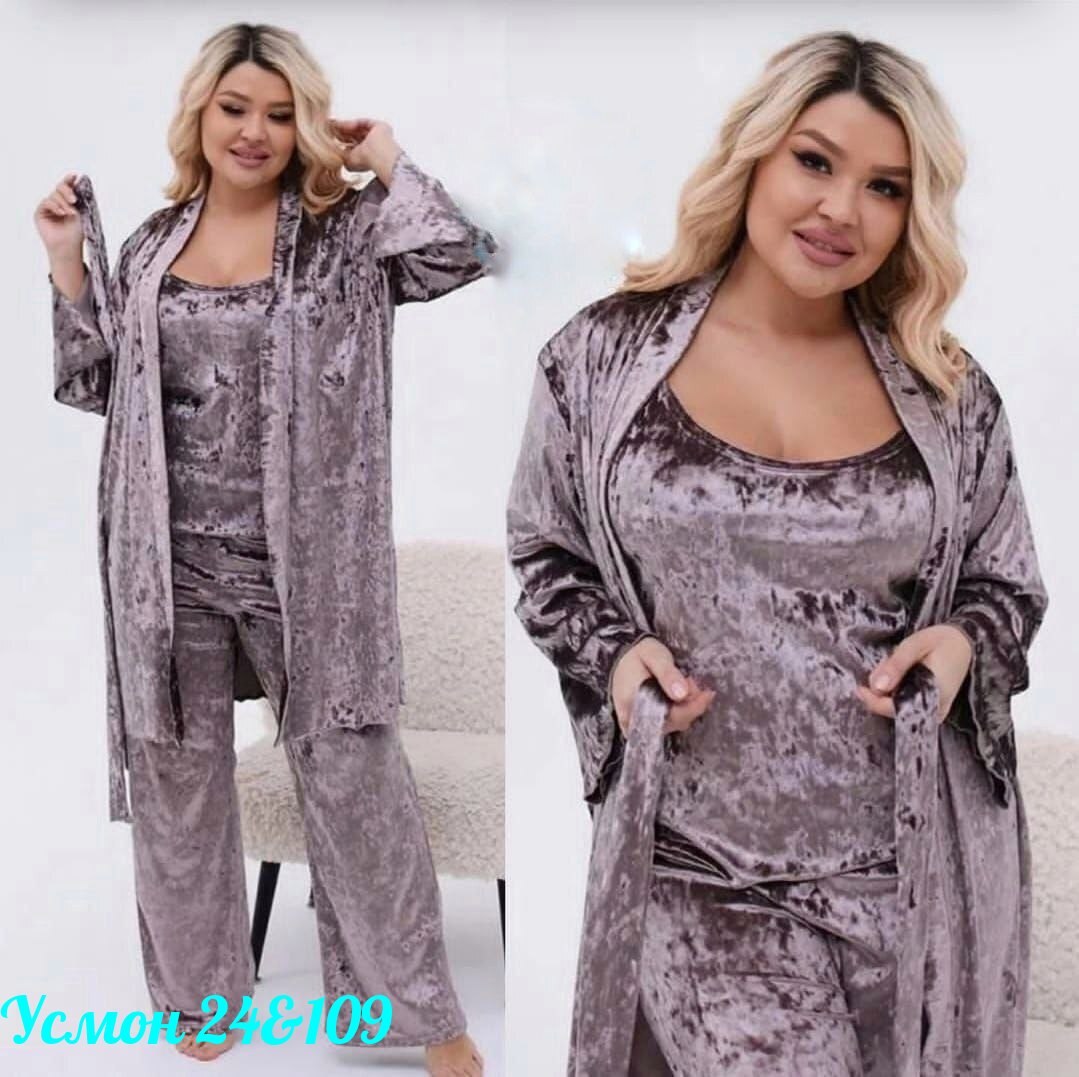 пижама тройка женская велюр,пижама комплект женская,пижама женская велюр,женская пижама бархат 4 в 1,бархатная пижама комплект