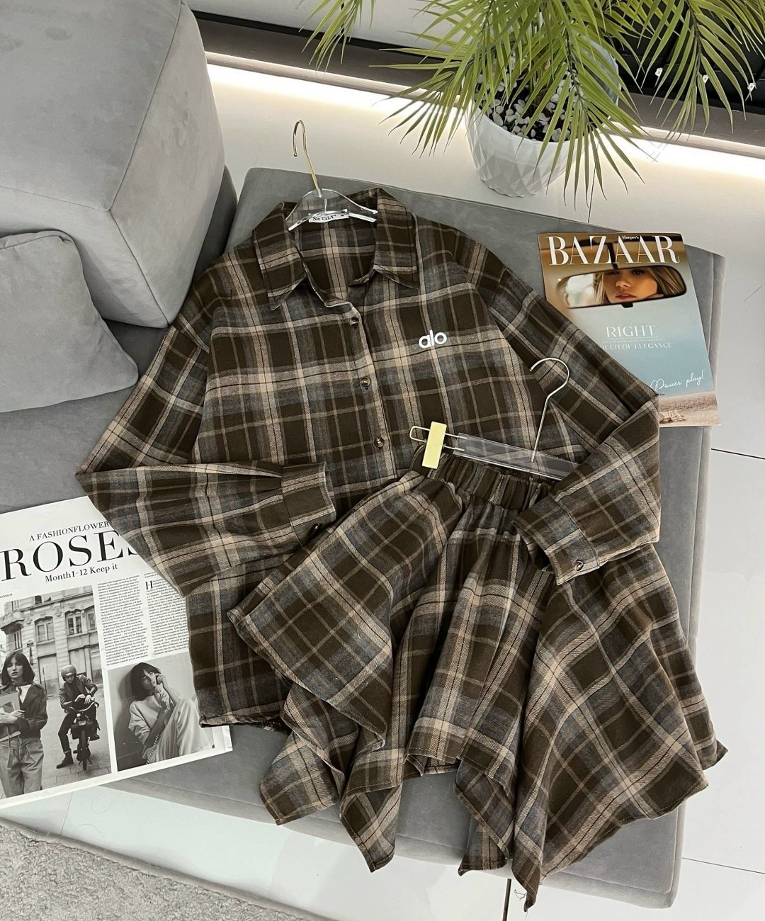 рубашка женская в клетку,костюм в клетку,рубашка в клетку,женская рубашка,костюм с юбкой и рубашкой в клетку