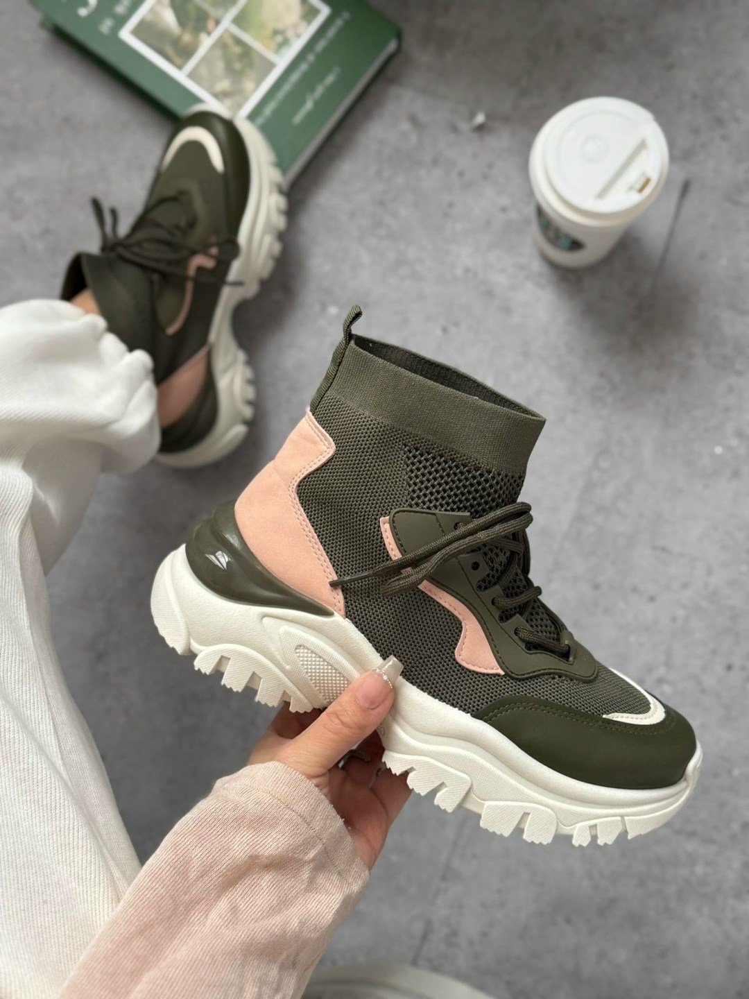 ,кроссовки женские,спортивная ,кроссовки хаки, женская