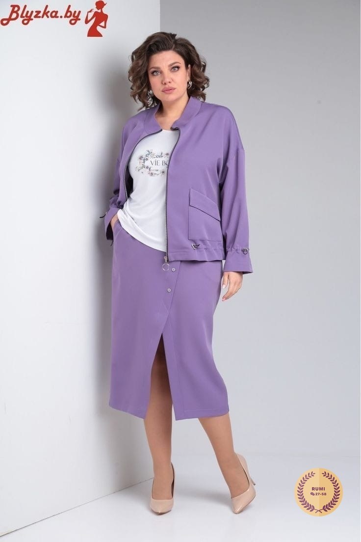 юбочный костюм tensi 369 лаванда,комплект тэнси 369 лаванда,белорусский трикотаж,женский костюм, из белоруссии