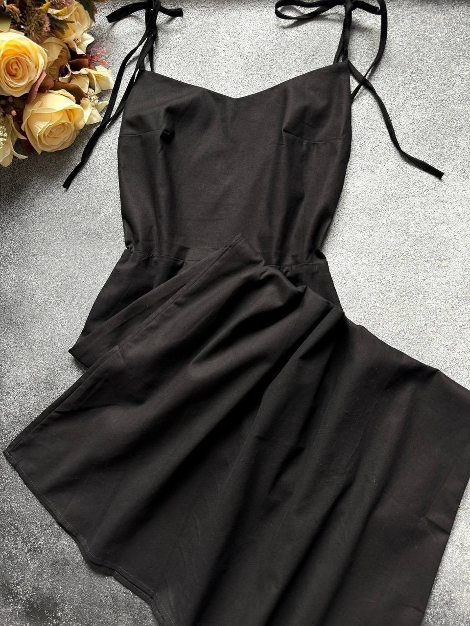 платье на бретелях,платье на шнуровке черное,сарафан с открытой спинкой,платья,платье сарафан