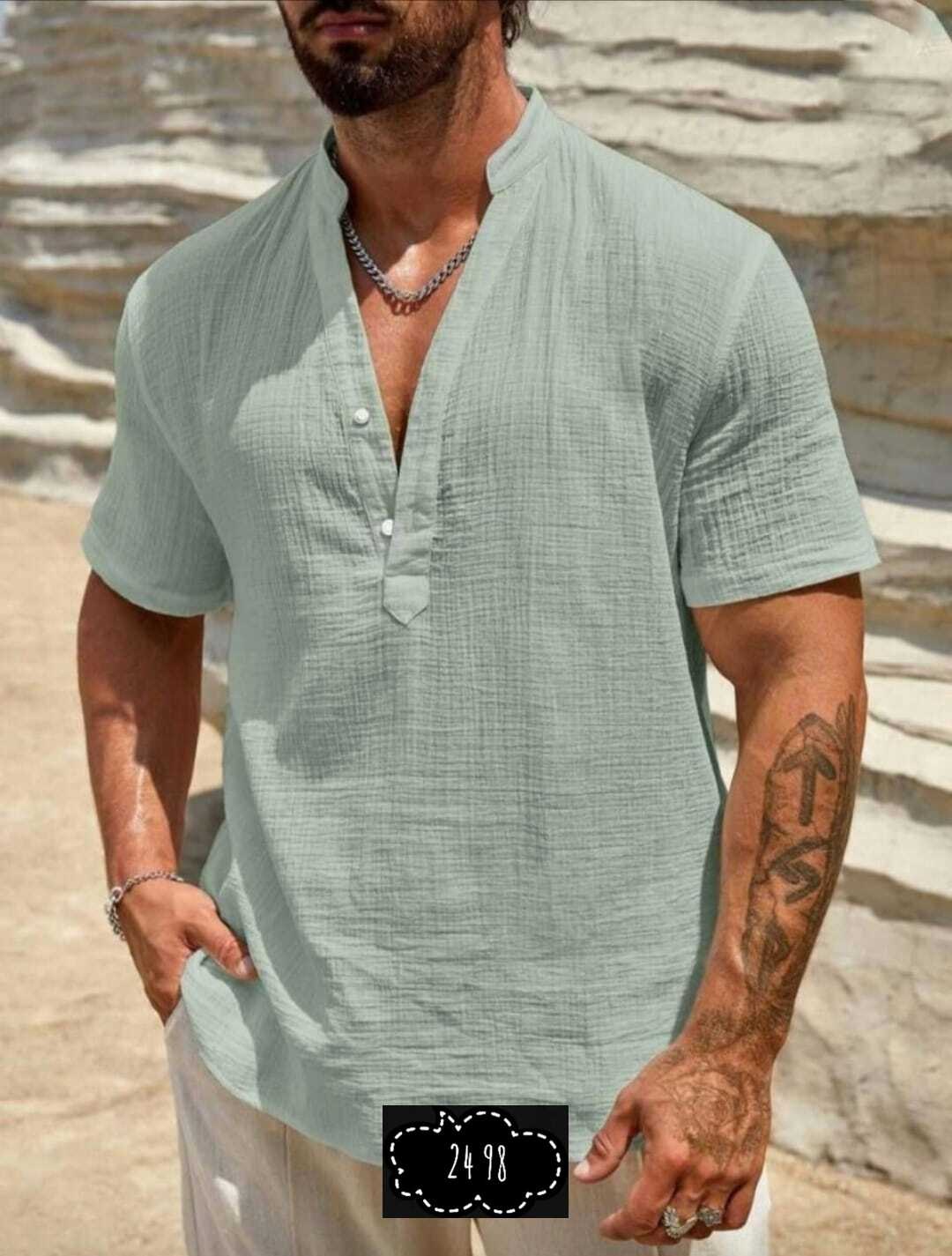 мужская повседневная рубашка,рубашка льняная мужская,льняная рубашка,льняная рубашка мужская с коротким рукавом,мужская рубашка из хлопка