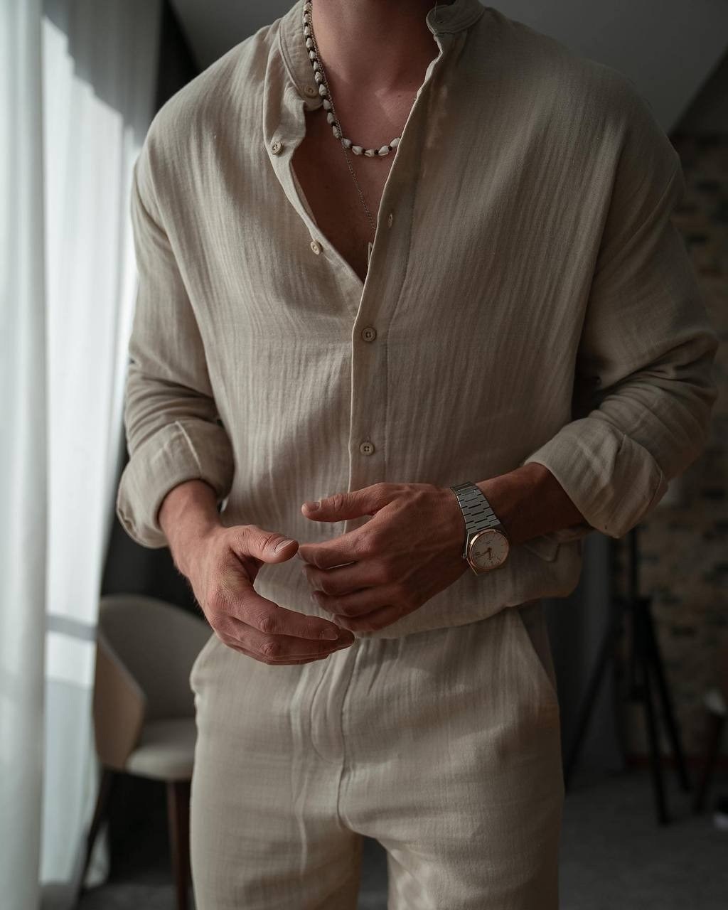 костюм летний с брюками и рубашкой муслин win fashion цвет серый,костюм летний с брюками и рубашкой муслин win fashion 223814253,мужской костюм двойка,костюм двойка для мужчин лен,мужской летний костю