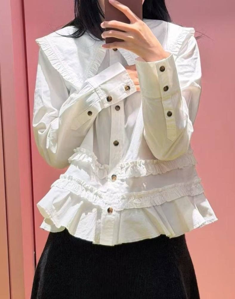 блузка с оборками,рубашка с оборками,рубашка с рюшами,модная блузка,женская рубашка с длинными рукавами