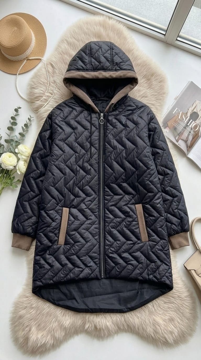 куртка удлиненная стеганная с капюшоном,демисезонная куртка,куртка теплая,демисезонная куртка женская,куртка