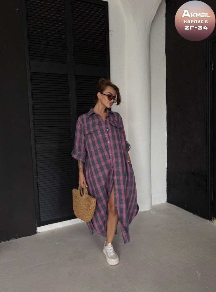 рубашка в клетку оверсайз удлиненная,рубашка женская в клетку pinacolada64,платье рубашка,рубашка женская в клетку,рубашка в клетку женская оверсайз