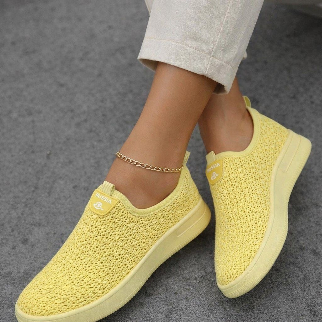 ,слипоны женские,слипоны женские летние дышащие, женская,желтые слипоны