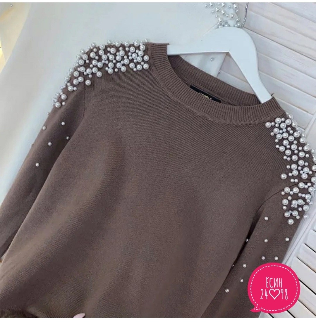кофта с бусинками,джемпер бусинами,кофта женская,кофта с бусинами,джемпер бусы