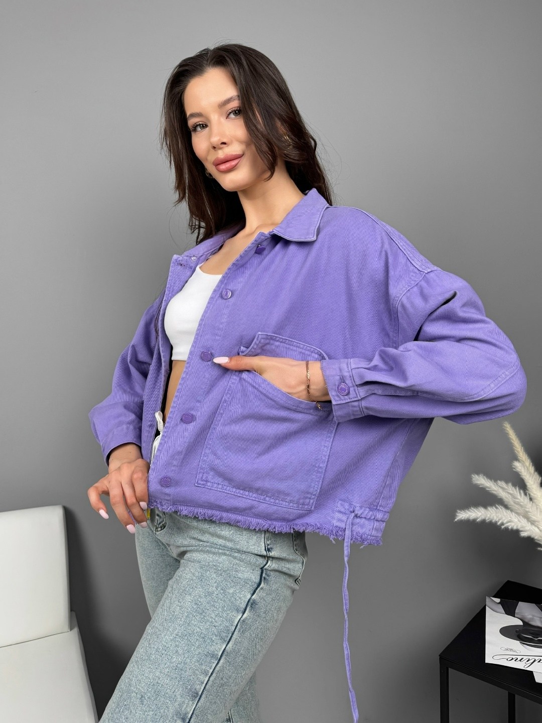 куртка джинсовая женские,джинсовая куртка,фиолетовая джинсовая куртка,фиолетовая джинсовая повседневная куртка,джинсовая куртка оверсайз