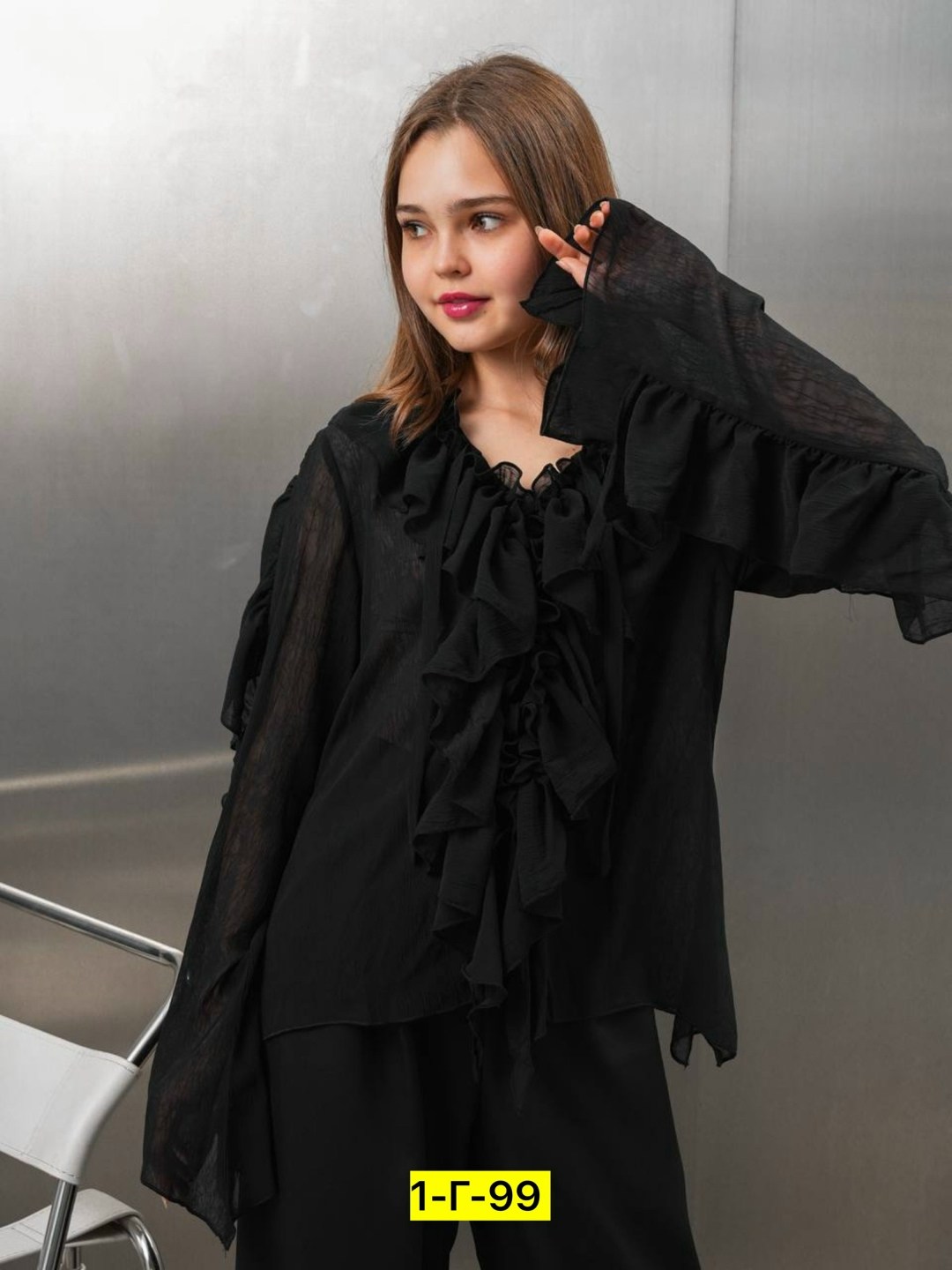 шифоновая блузка черная,блузка с рюшами,женская блуза,блузка женская,блузки из шифона