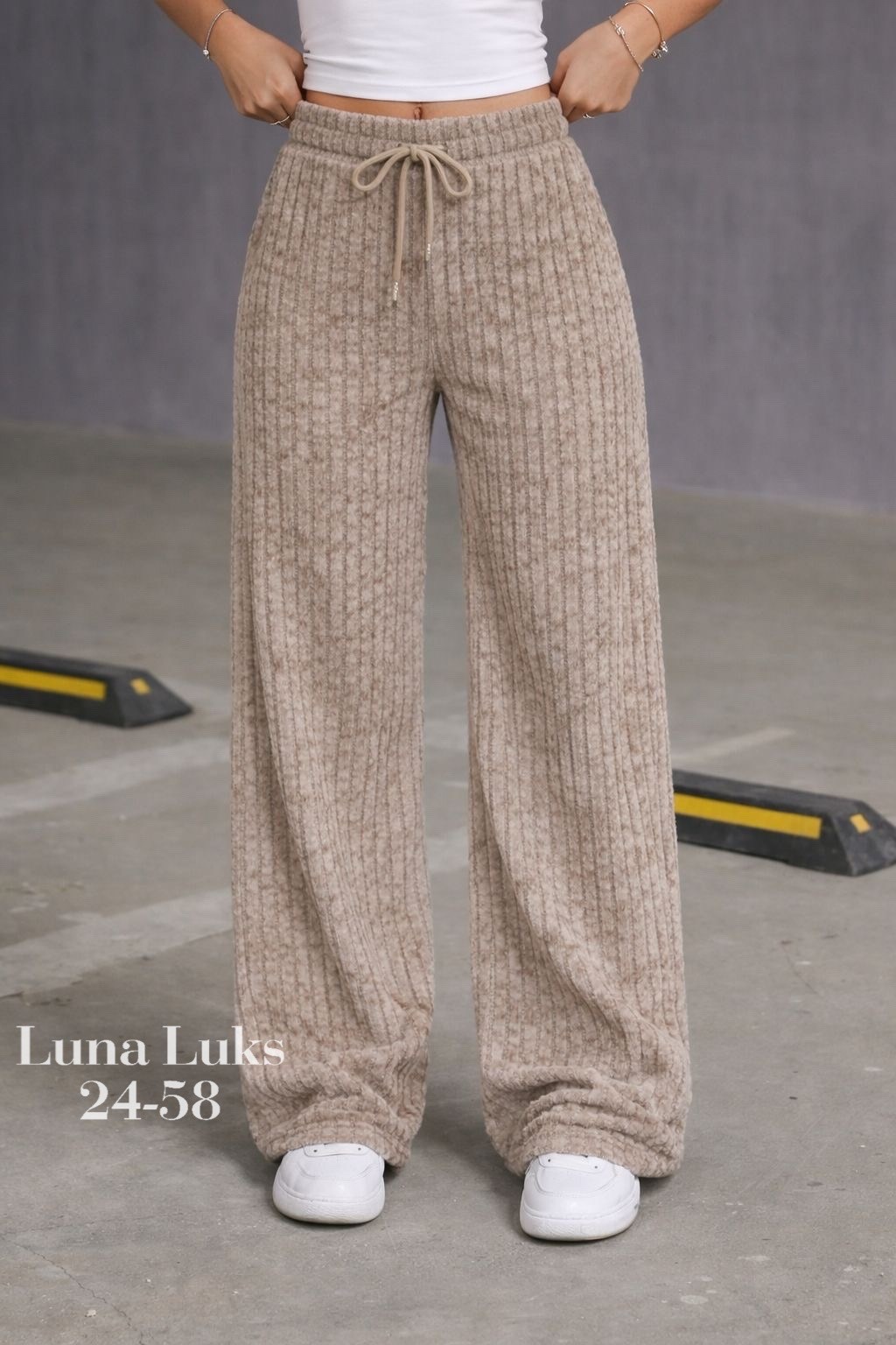 штаны женские палаццо кашемир на резинке time shop 24 цвет бежевый,трикотажные брюки палаццо,вязаные брюки широкие,вязаные брюки,брюки лапша женские палаццо