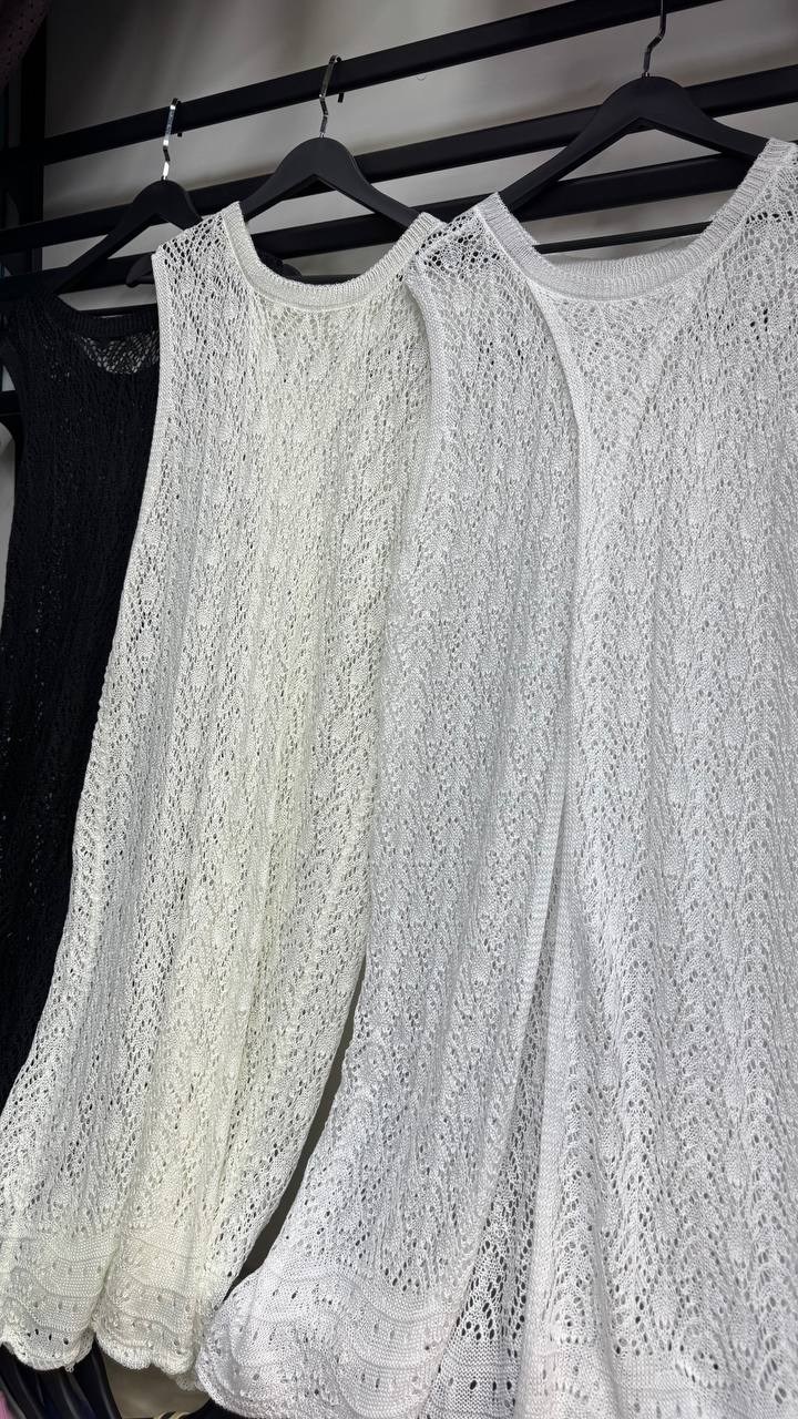 платье спицами,белое платье спицами,ажур спицами,вязаное летнее платье,узор спицами