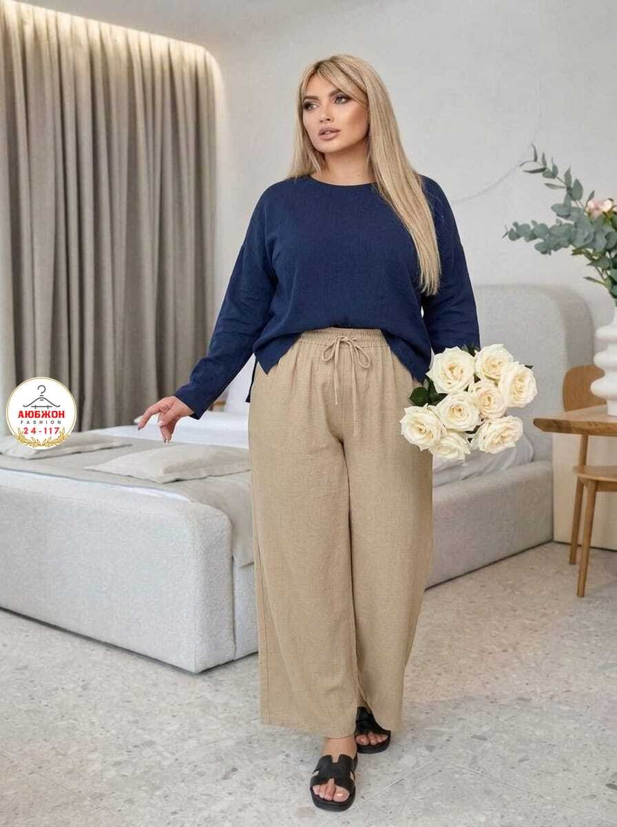брюки льняные,женские брюки палаццо,брюки палаццо плюс сайз,широкие брюки,брюки женские льняные