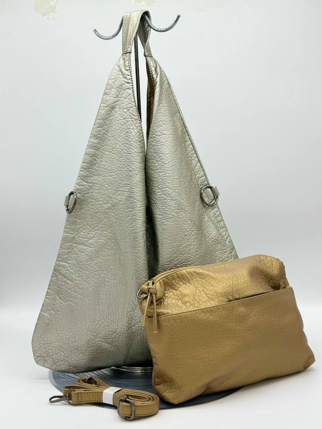 сумка,женская сумка,двусторонняя сумка,сумка хобо на плечо,комплект сумка