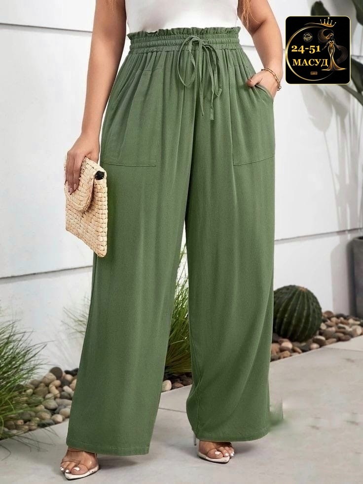 повседневные брюки,брюки с завязками,брюки палаццо летние прямые anton store,модные брюки,брюки синие