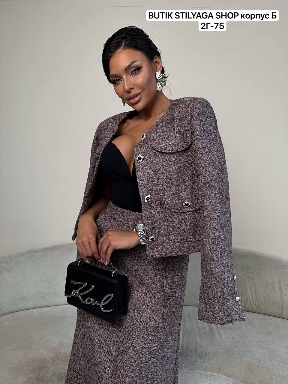твидовый костюм с юбкой,костюм с юбкой,твидовый костюм,женский костюм,костюм женский из твида в стиле шанель