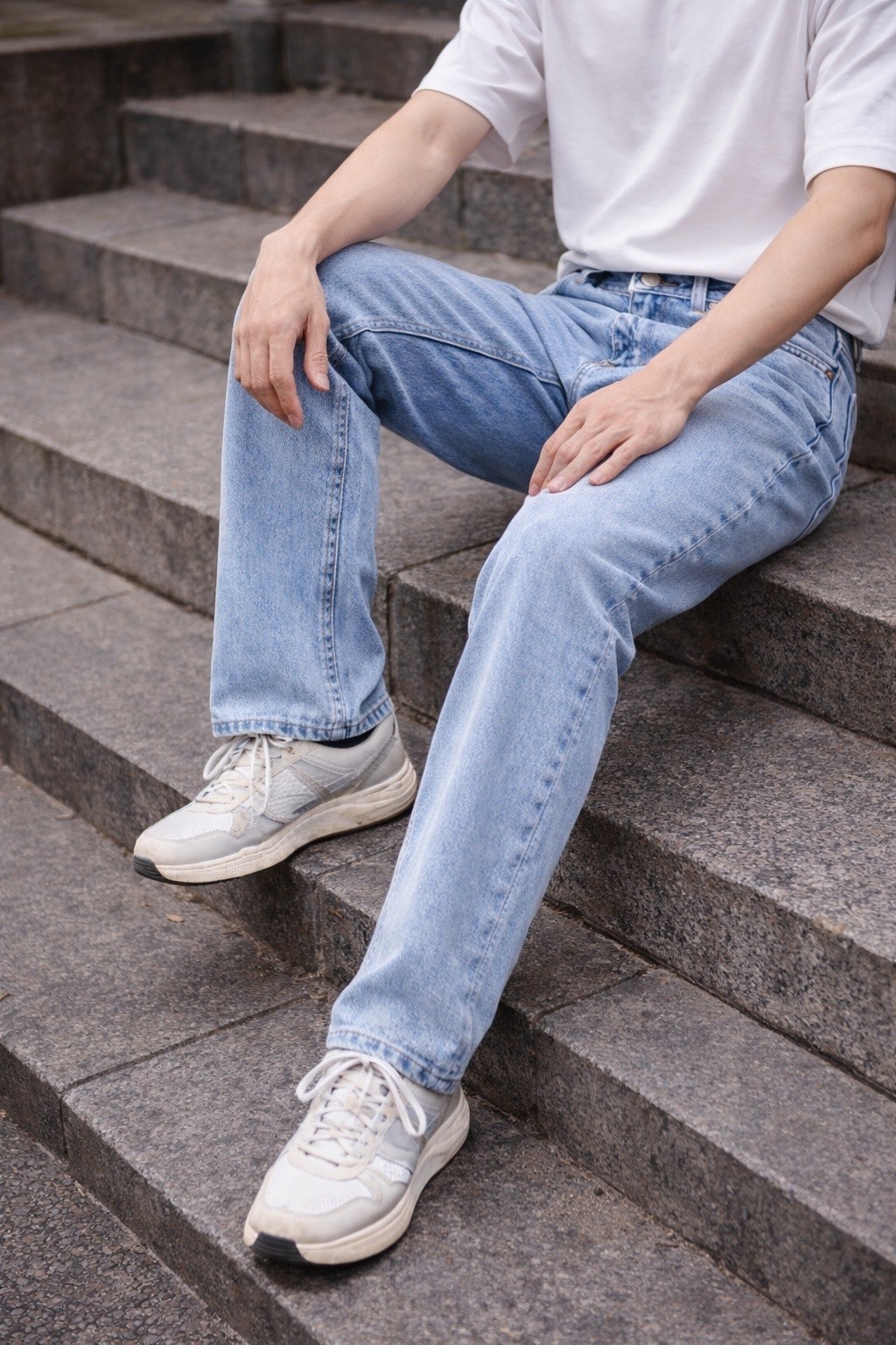джинсы мужские,джинсы мужские прямые,джинсы широкие,джинсы,джинсы широкие прямые оверсайз трубы r.koost цвет голубой