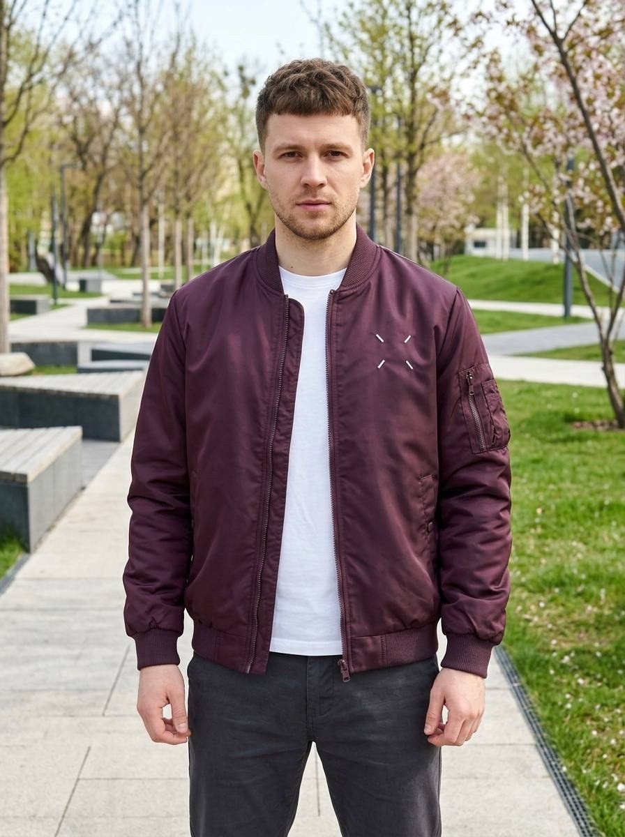 куртка бомбер,мужская куртка бомбер,мужская демисезонная куртка,легкая куртка,бордовый бомбер