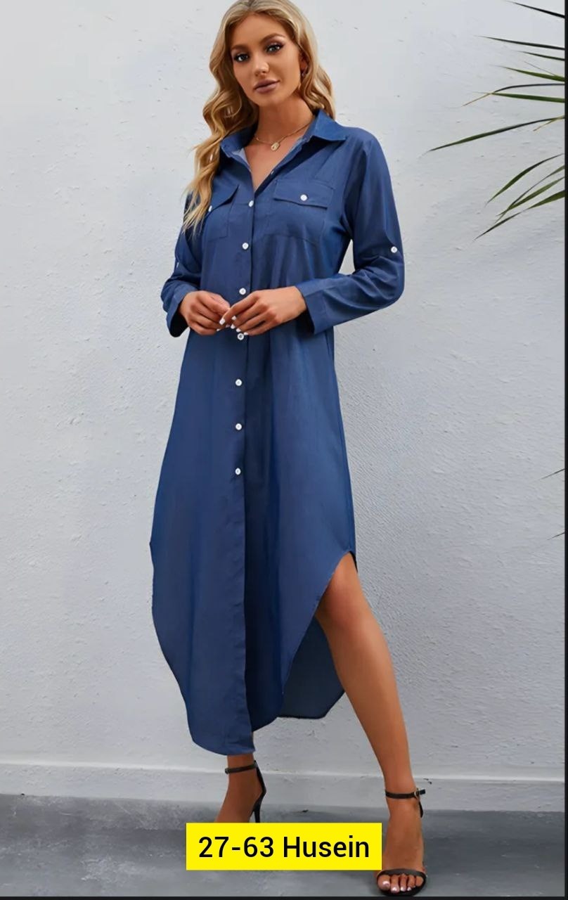 платье рубашка,длинное джинсовое платье рубашка,элегантное свободное джинсовое платье-рубашка,платье джинс,джинсовое платье-рубашка