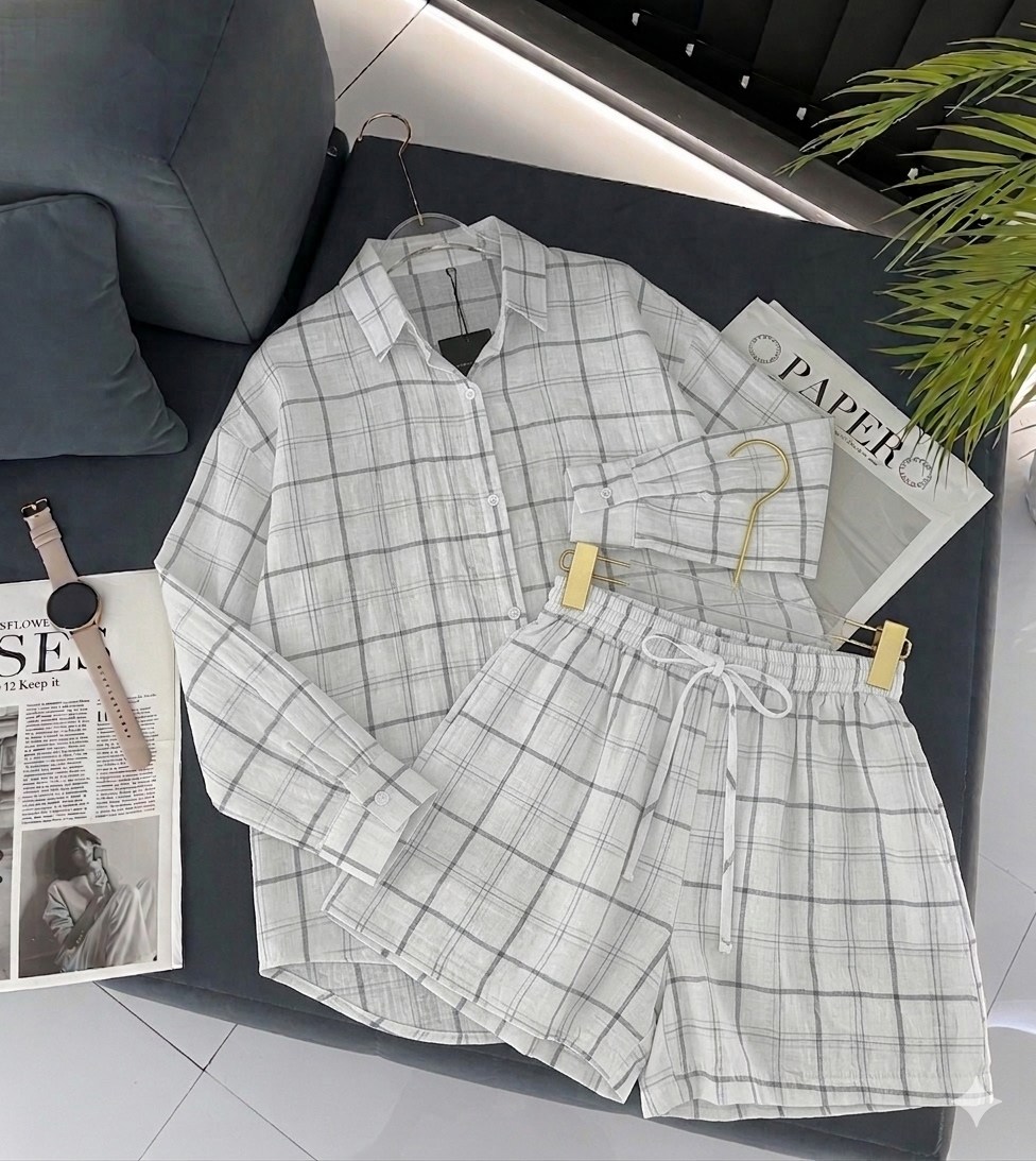 костюм с юбкой и рубашкой,пижама в клетку,клетчатая пижама,костюм женский,пижама женская