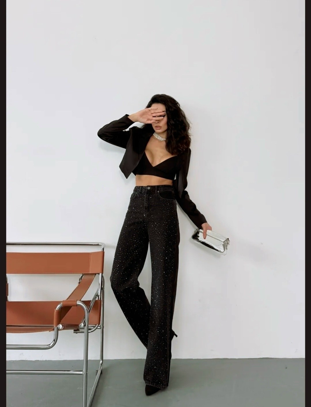 костюм классический,брюки с пайетками,брюки в пайетках,широкие брюки из бархата с отделкой по фигуре next черный