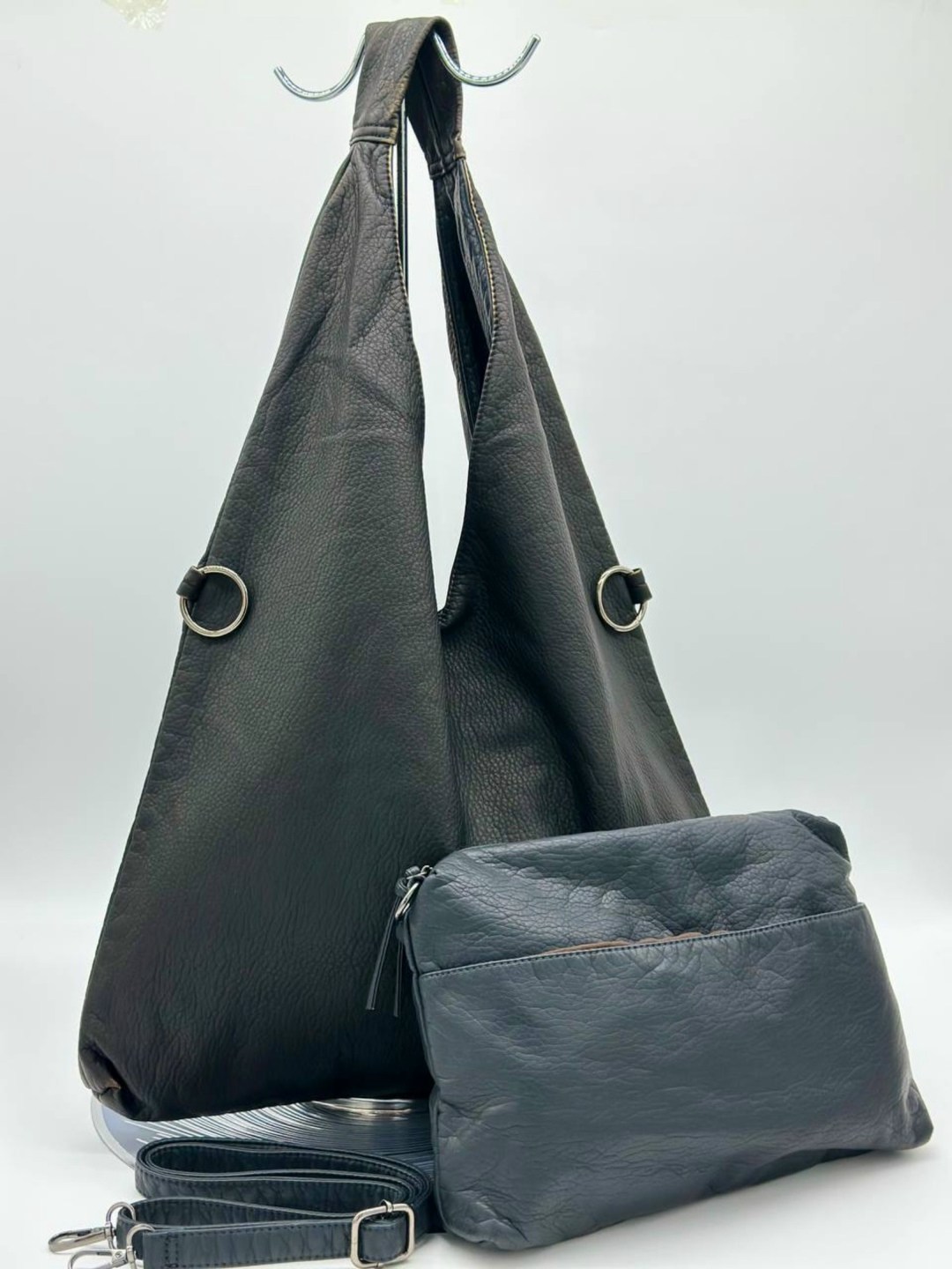 сумка,женская сумка,двусторонняя сумка,сумка хобо на плечо,комплект сумка