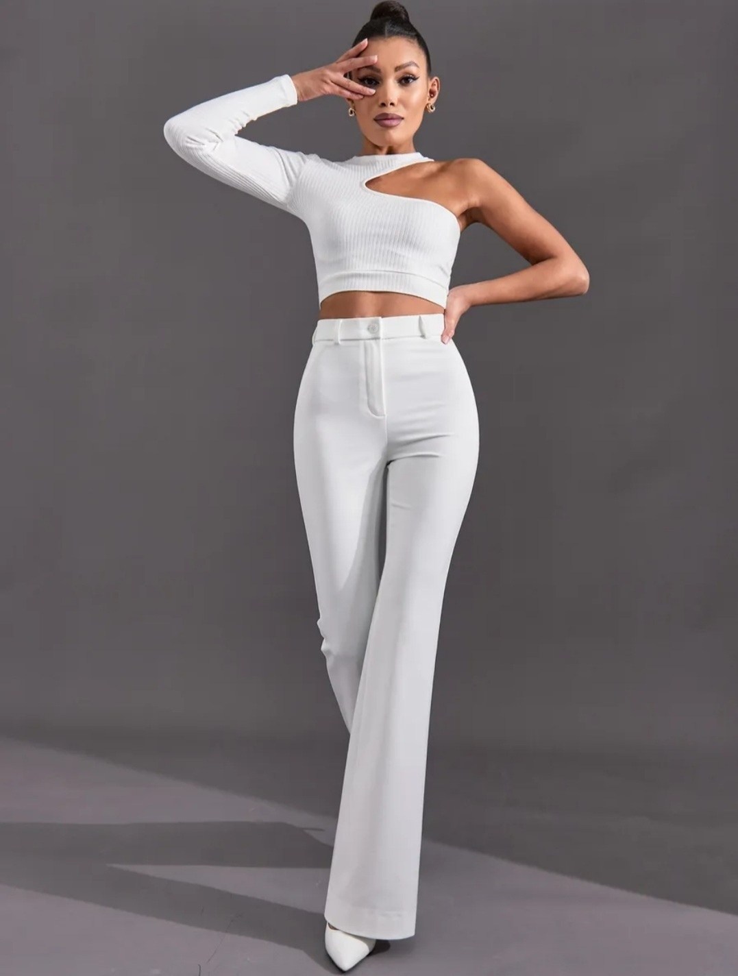 брюки клеш от колена msstyle 59668566,женские брюки клеш,женские брюки клеш от колена,брюки клеш от колена,брюки клеш