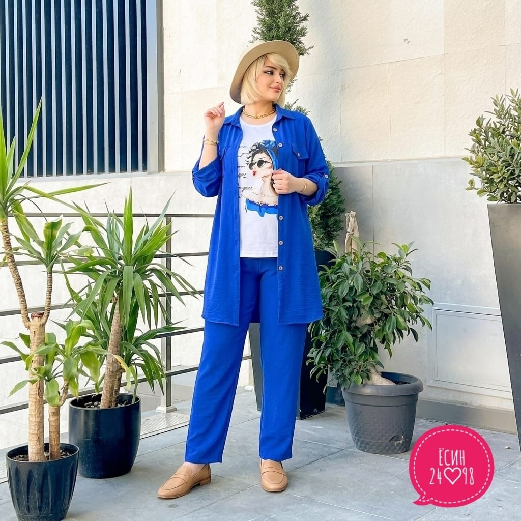 костюм женский брючный,брючный комплект,удлиненная блузка,повседневная блуза,костюм с брюками