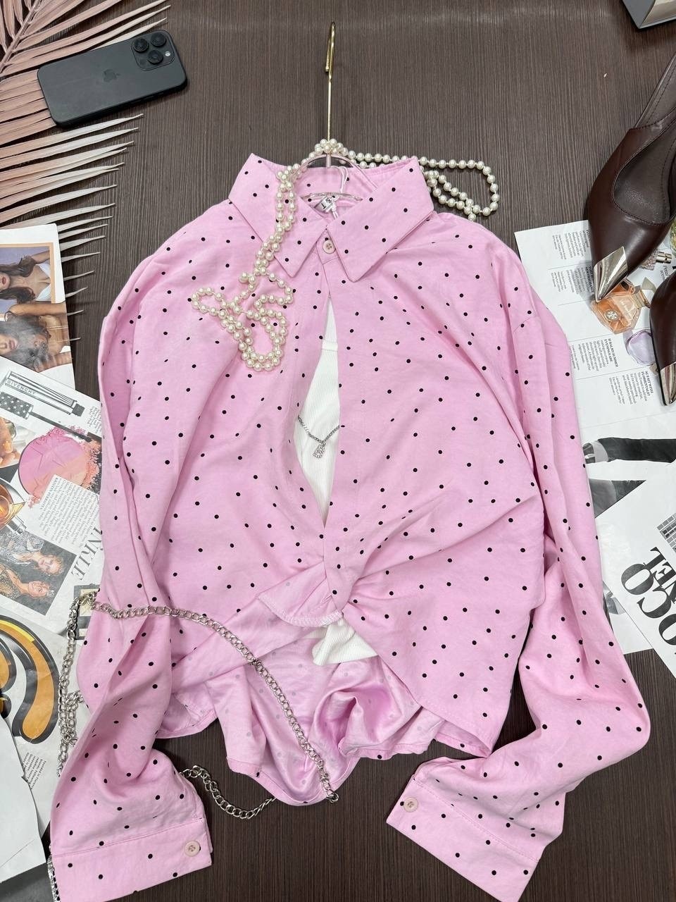 повседневная блуза,женская рубашка,шифоновая блузка в горошек,рубашка женская стильная,модная блузка