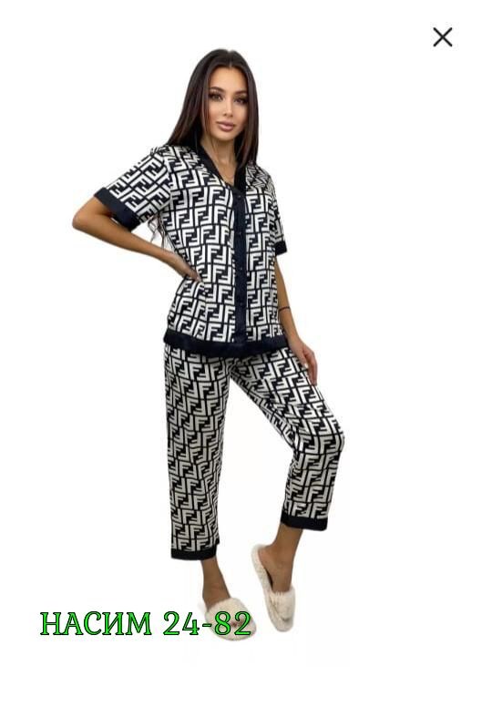 пижама женская,костюм домашний пижама,костюм для дома пижама,пижама фенди,пижама комплект