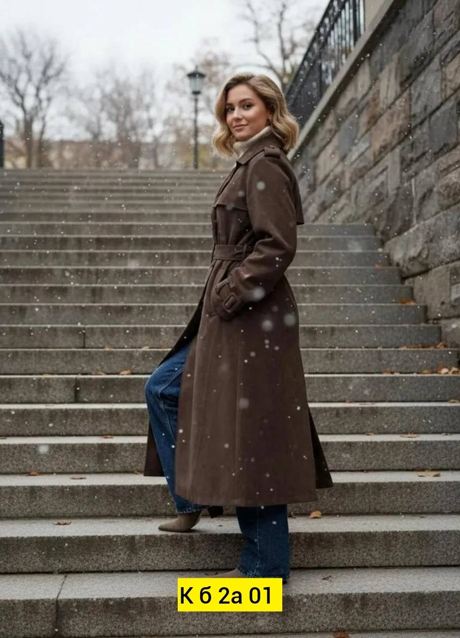 тренч замшевый длинный tinaria,тренч,коричневый тренч,тренч кожаный плащ,плащ тренч