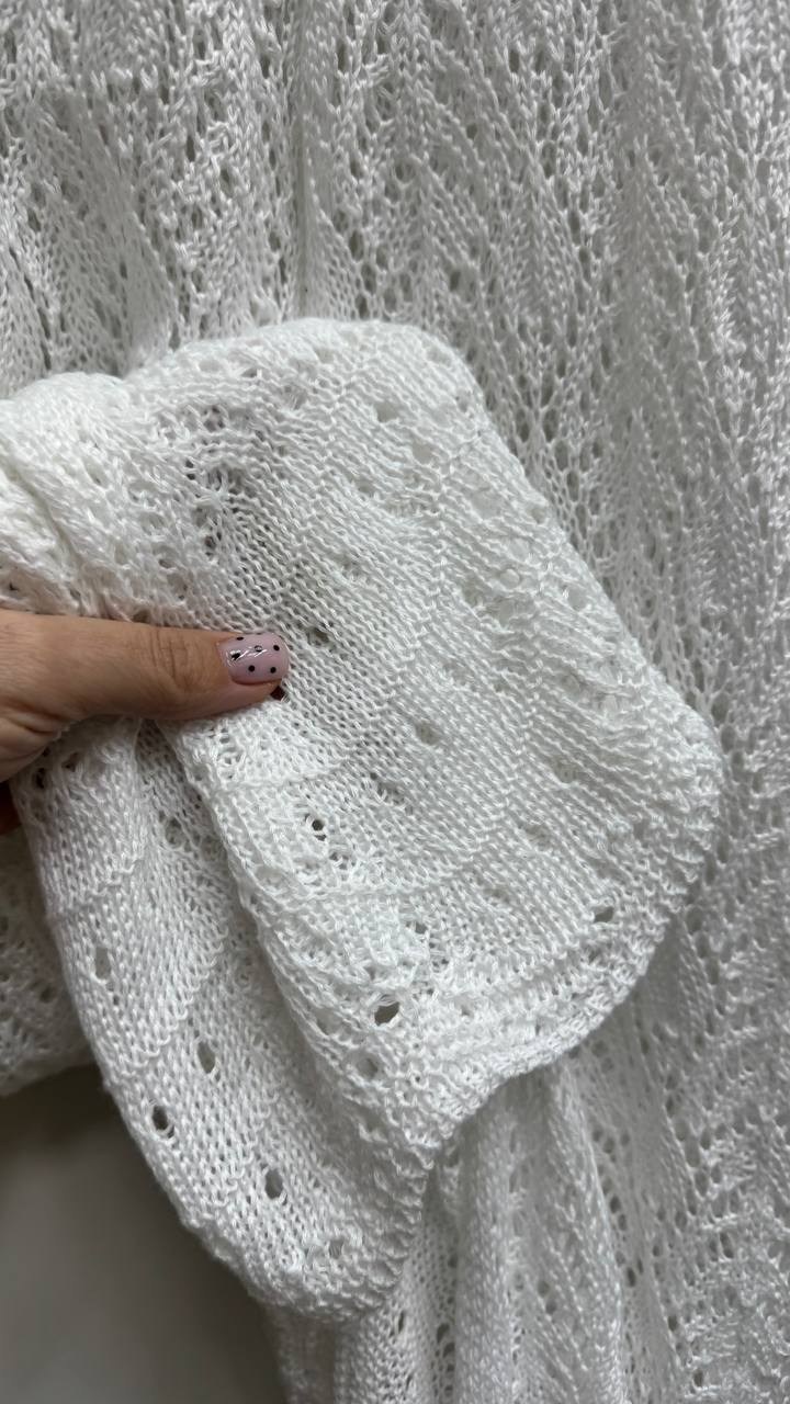 платье спицами,белое платье спицами,ажур спицами,вязаное летнее платье,узор спицами