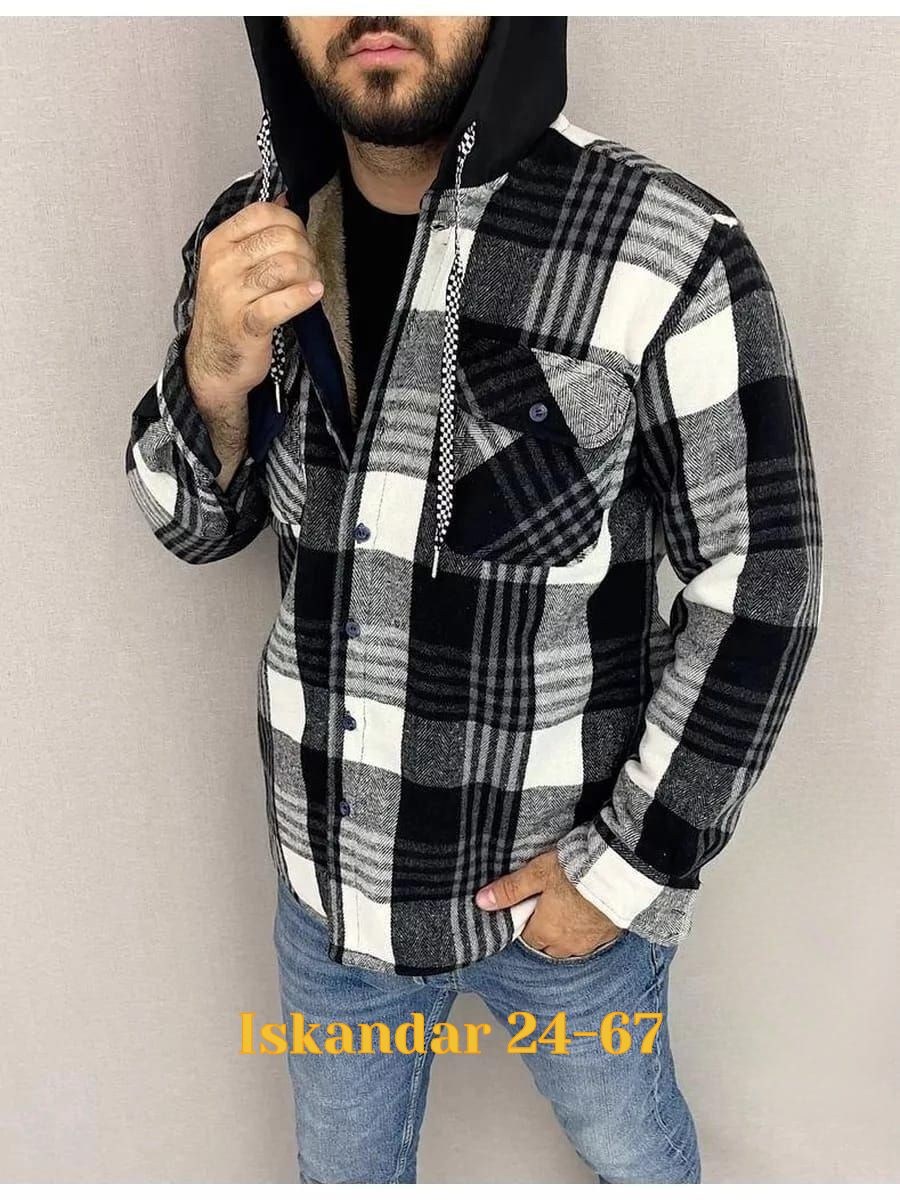 куртка для мужчин на флисе в клетку,рубашка на меху зимняя в клетку,рубашка теплая на флисе,куртка рубашка на меху мужская,рубашка с капюшоном