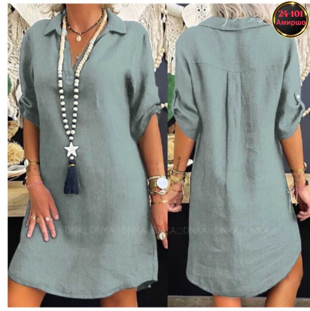 платье рубашка женское свободное,платье-рубашка женское свободное арт. 11437968,платья туники,платье женской,платье из однотонного льна